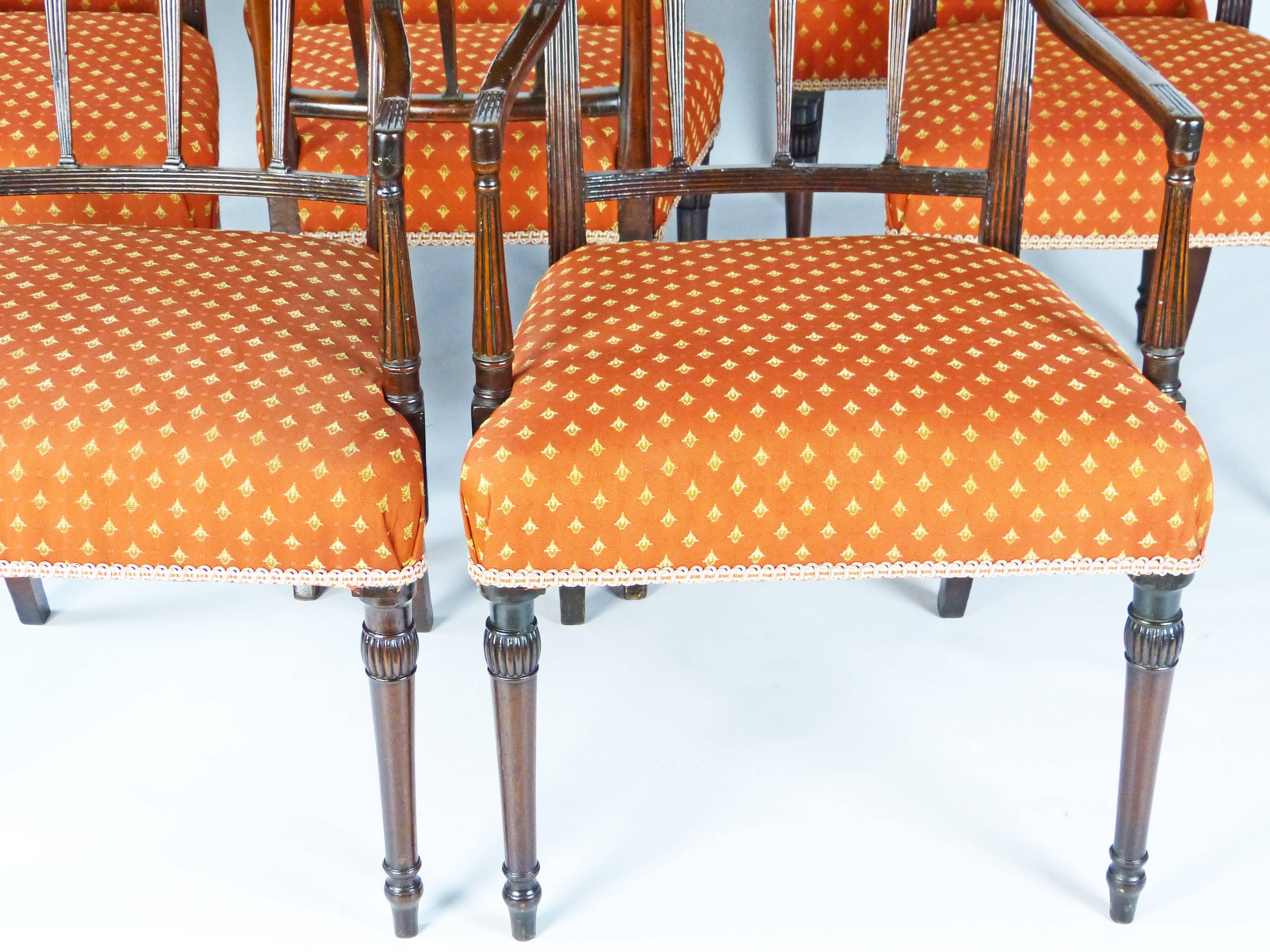 English 8 Dining Chair Set George III Period - Cuban Mahogany - RETIREMENT SALE