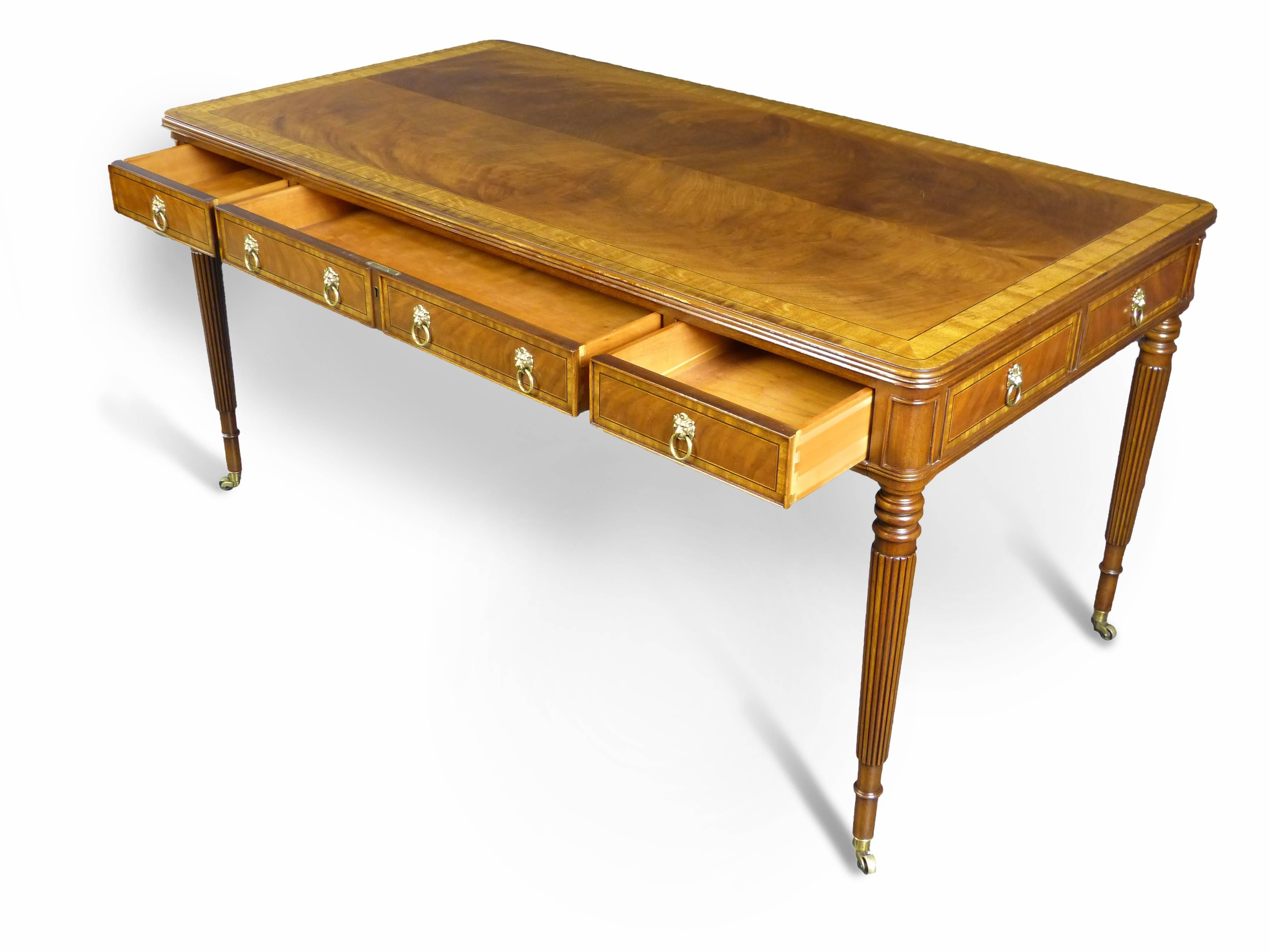 American Fine Regency Style Writing Desk by E.J. Victor