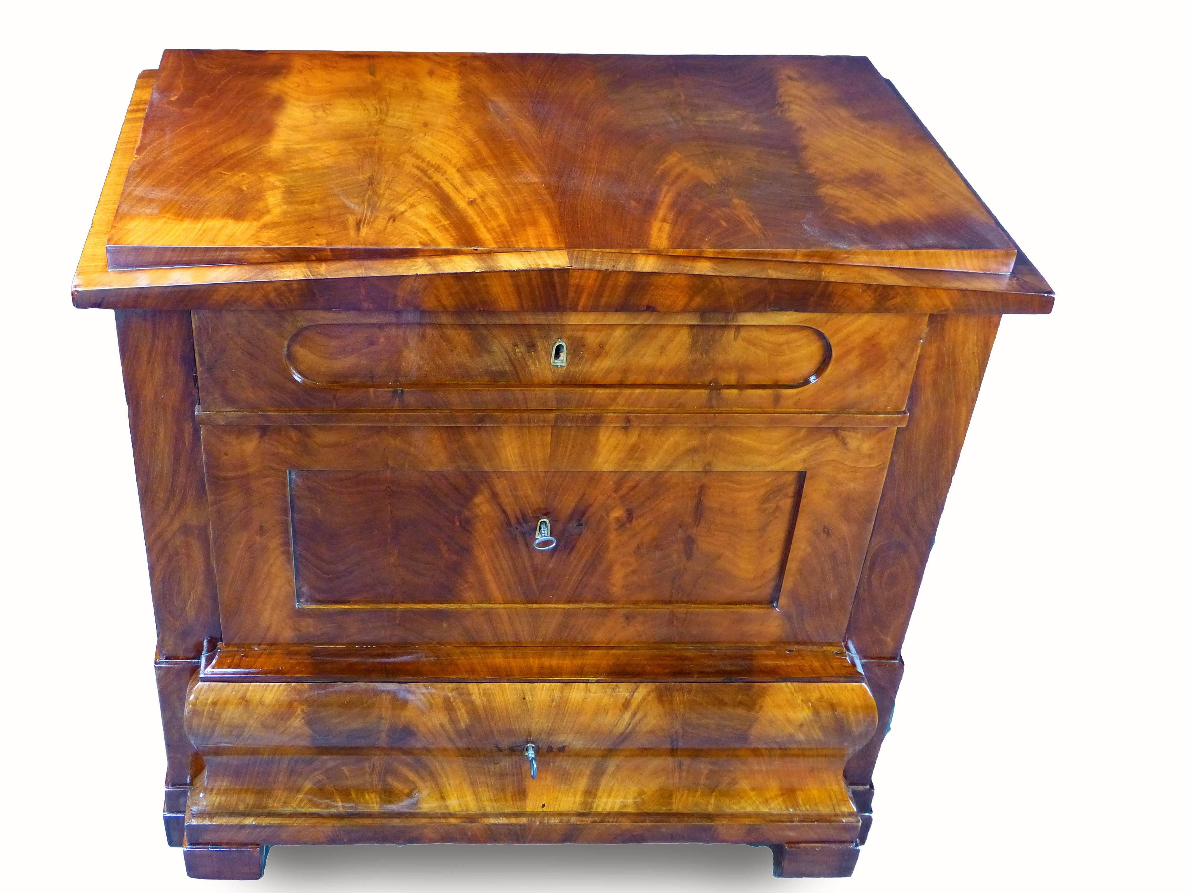 19th Century Biedermeier Commode of Architectural Form In Excellent Condition In Santander, ES