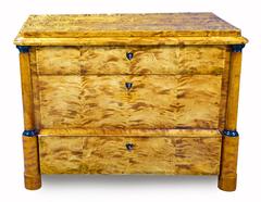 Commode Chest of Drawers 19th Century Biedermeier Tiger Maple