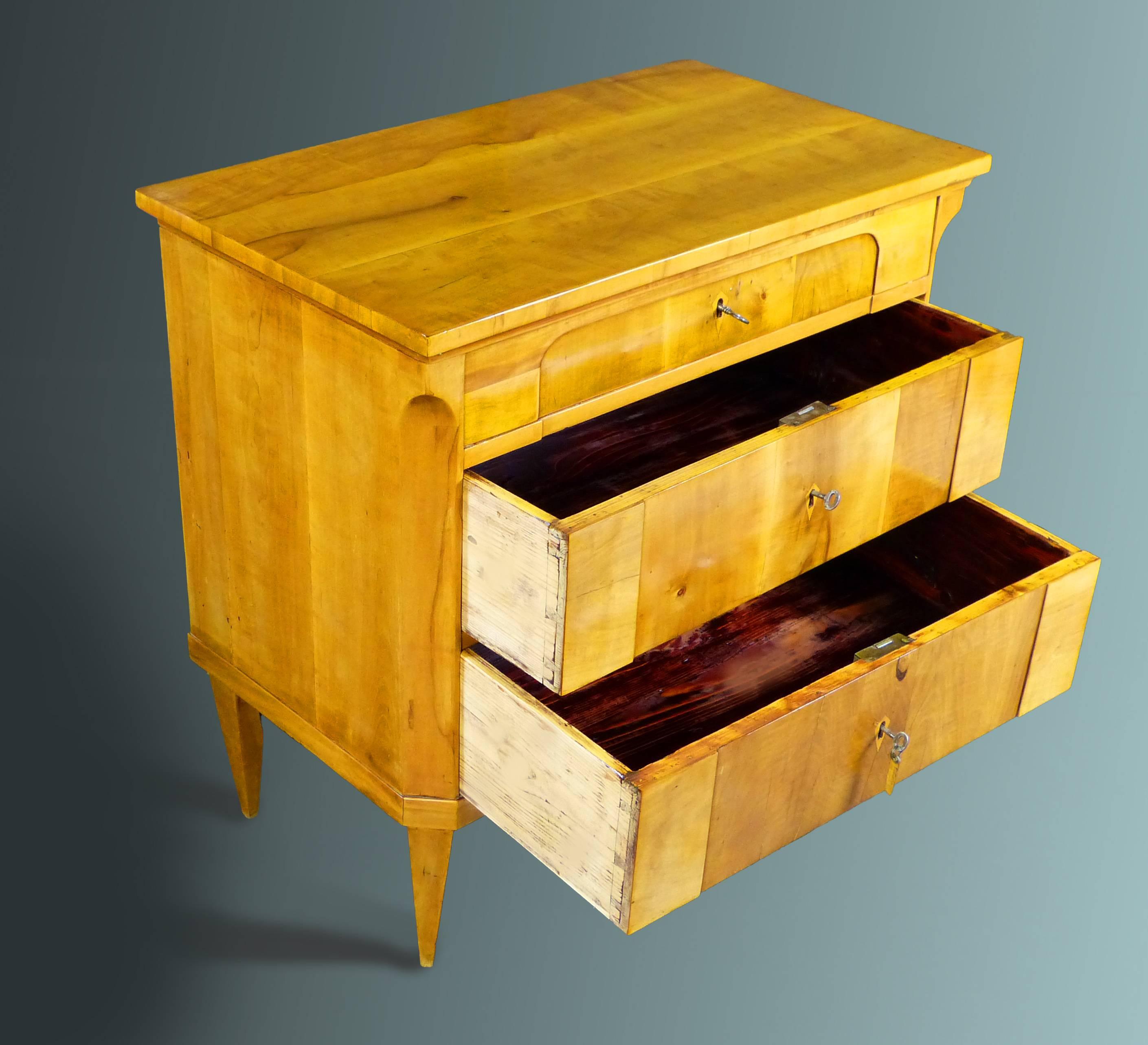 19th Century Petit Commode with Secretaire Drawer 1