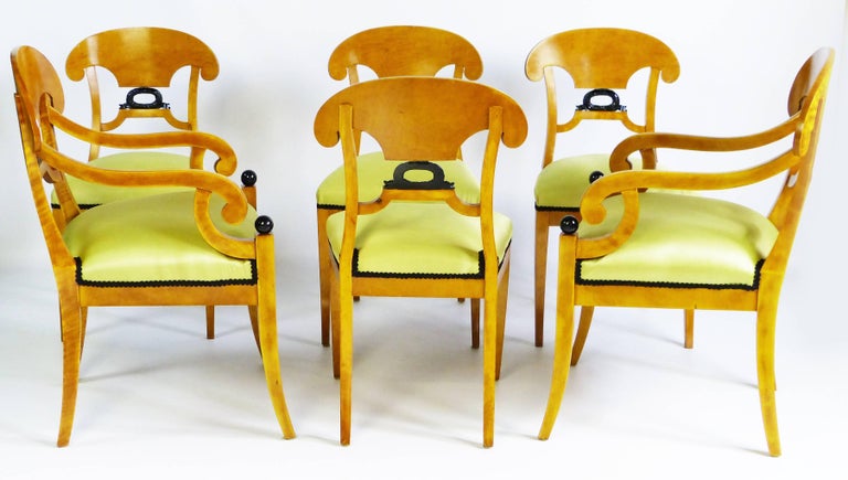 Dining Chair Set Of Six 19th Century Swedish Biedermeier Karl Johan Period