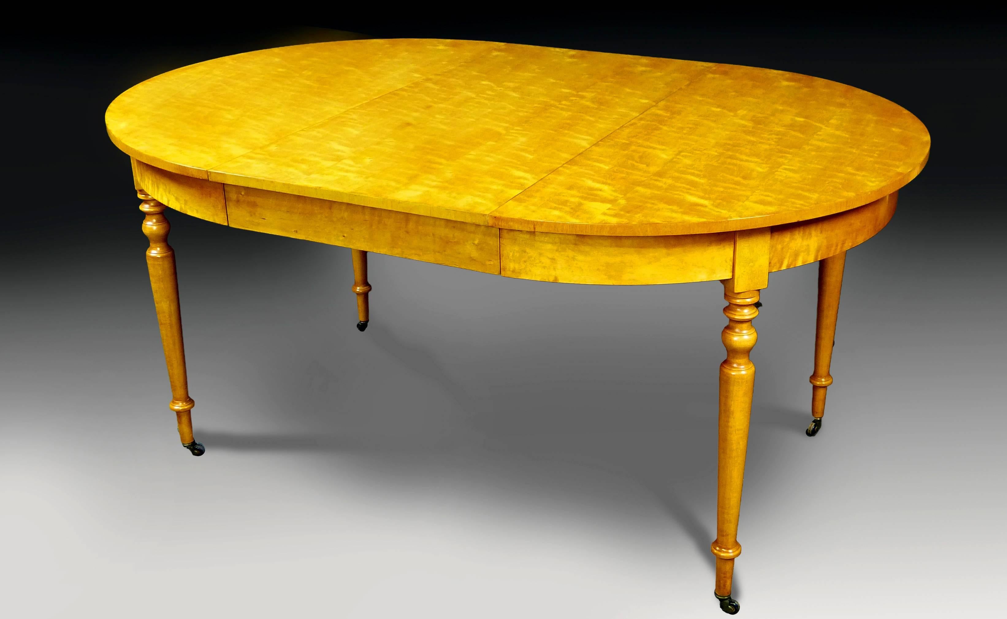 Biedermeier Round Dining Table Extendable  Swedish Revival 19th Century 