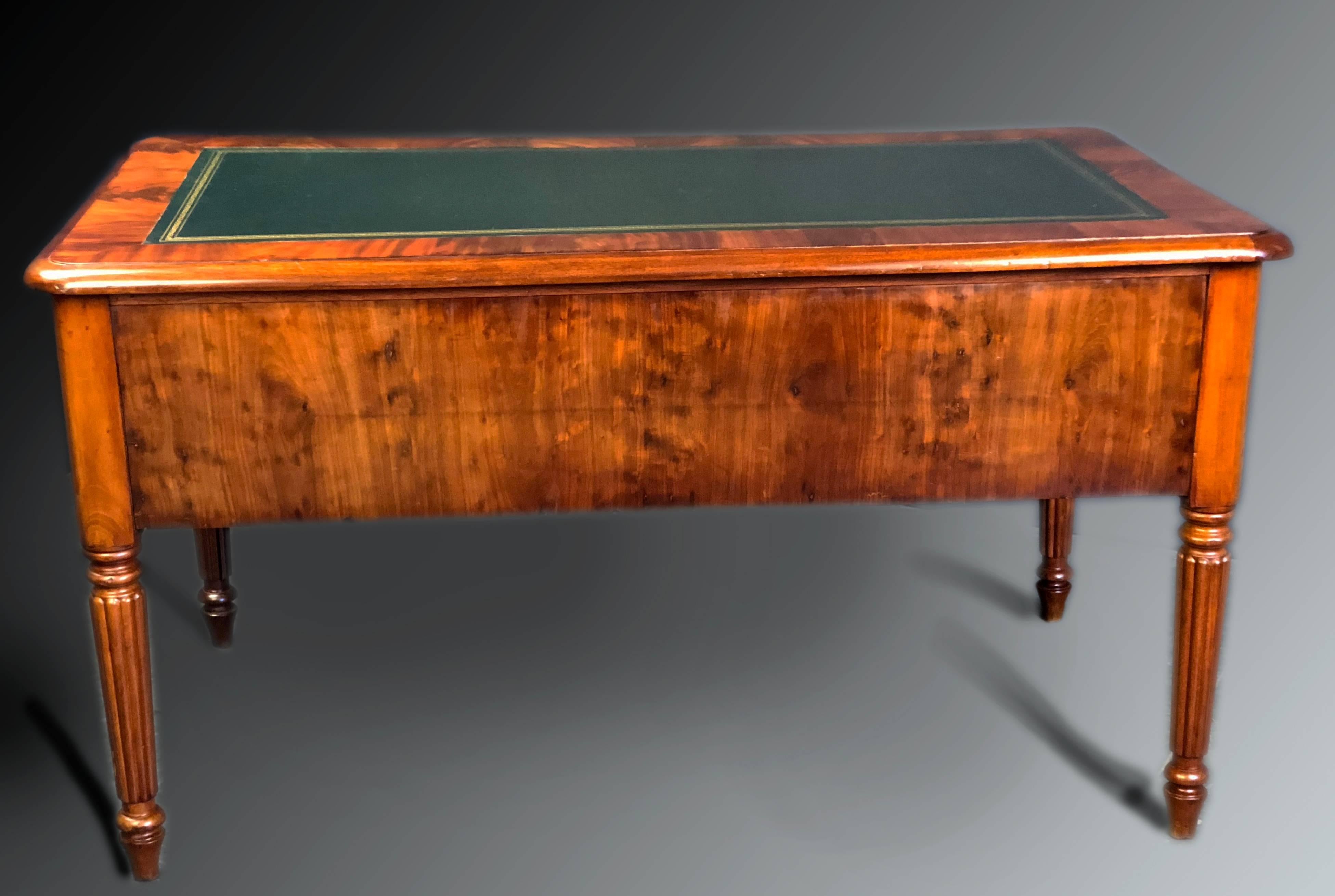 Desk 19th Century French Louis Philippe Period Flame Mahogany 3