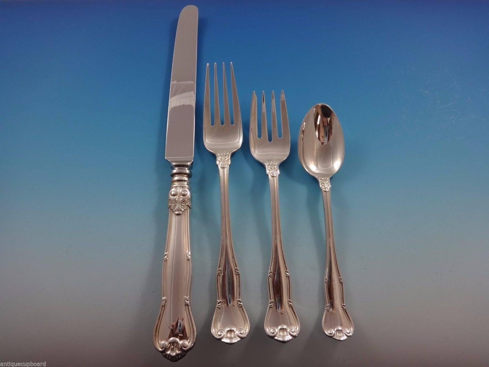 Provence (circa 1960).

Provence was first made by Tiffany & Co. in 1960. Adapted from an eighteenth century French design, it is more restrained than most Louis XV patterns.
Provence’s Classic French styling makes it appropriate for