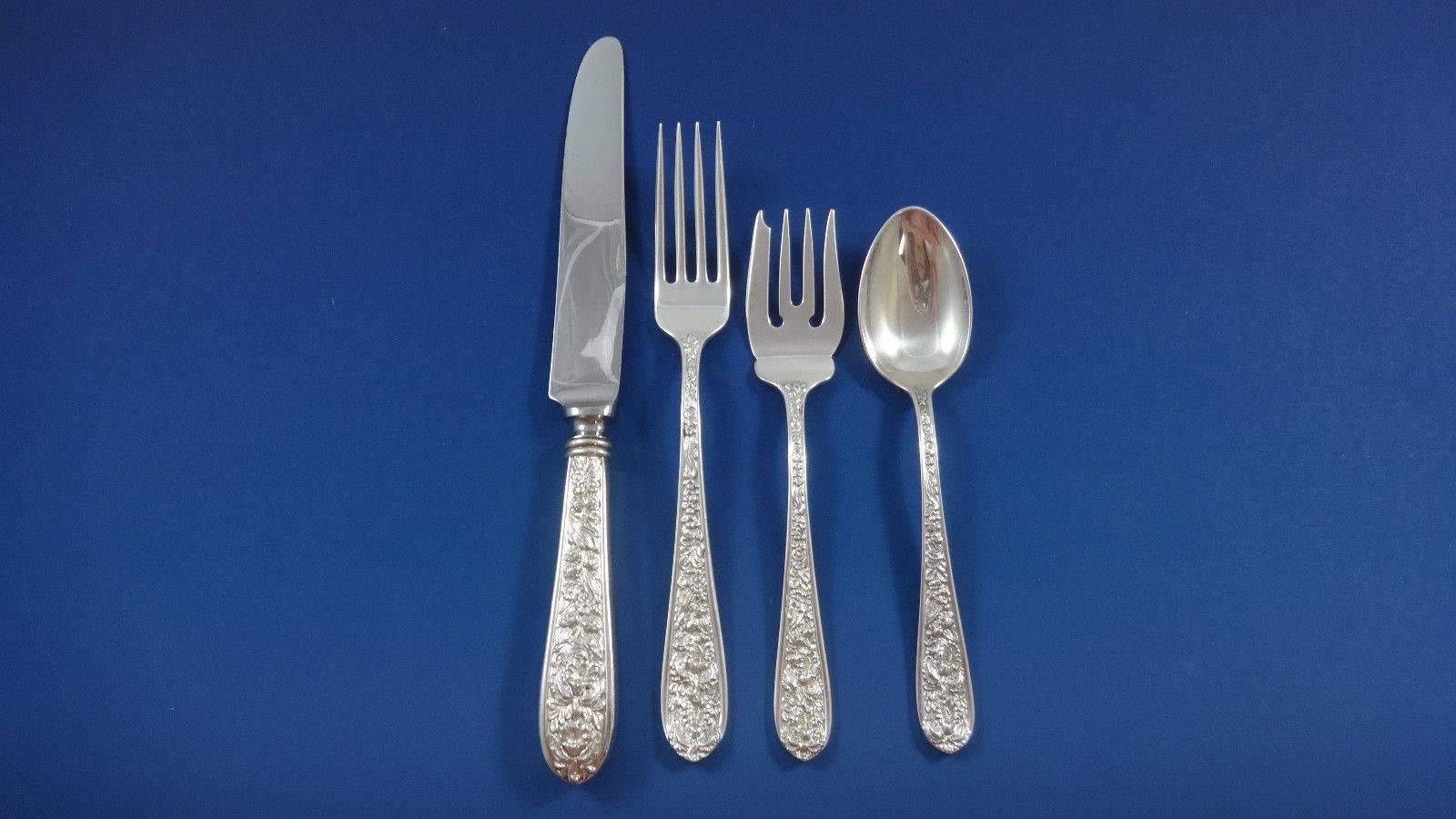 Corsage by Stieff Sterling Silver Flatware Set - 37 Pieces. This set includes: 

8 KNIVES, 8 7/8