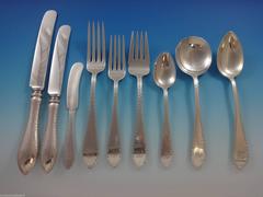 Pointed Antique Engraved Dominick & Haff Sterling Silver Flatware Service Set