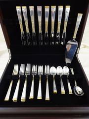Golden Scroll by Gorham Sterling Silver Flatware Set Service 34 Pieces