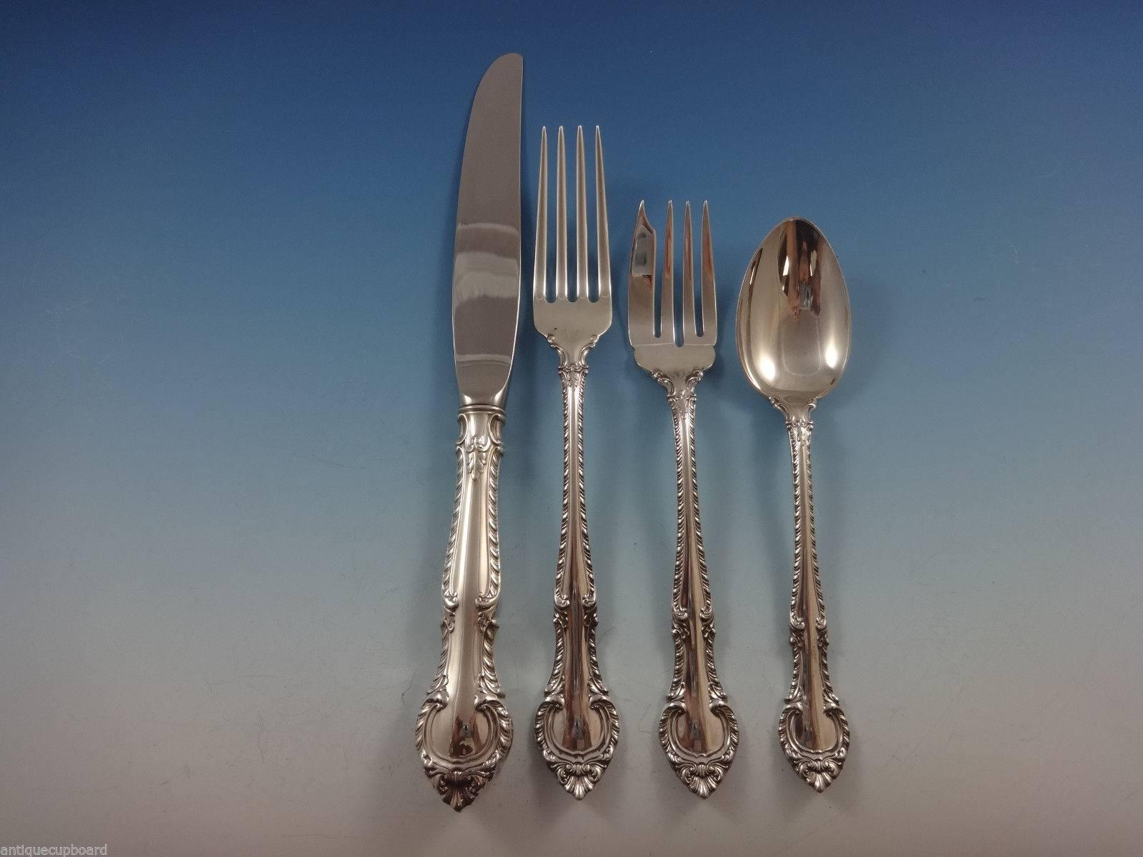 English Gadroon by Gorham Sterling Silver Flatware Set for 8 Service 43 Pieces In Excellent Condition In Big Bend, WI