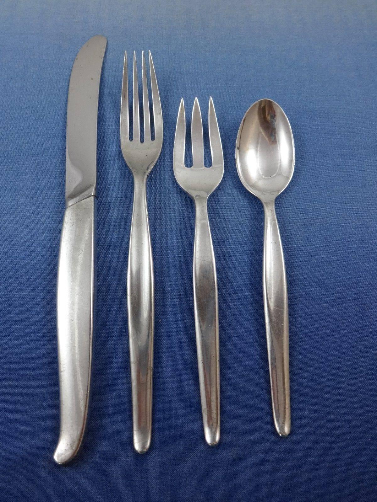 Contour by Towle Set di posate in argento sterling 38 pezzi Modernismo In condizioni ottime in vendita a Big Bend, WI