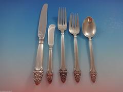 Sovereign Old by Gorham Sterling Silver Flatware Set 42 Pieces Stylized Acorn
