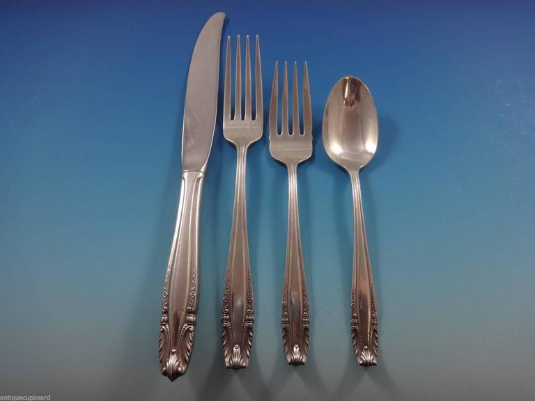 Stradivari by Wallace Sterling Silver Flatware Set for Eight Service 57 Pieces In Excellent Condition For Sale In Big Bend, WI