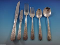 Old Maryland Engraved by Kirk Sterling Silver Flatware Set "F" Monogram 108 Pcs