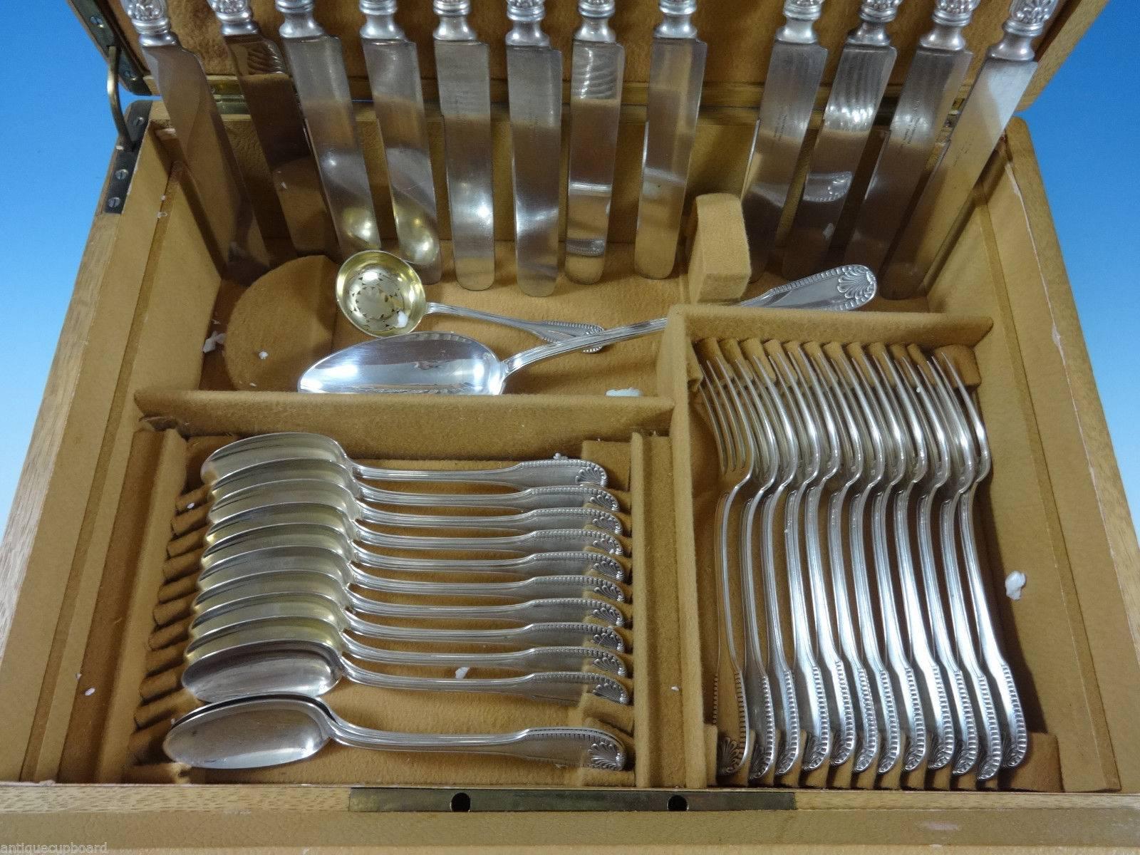 Français Service d'argenterie en argent sterling français Kings par Campenhout, 75 pièces, avec boîte ajustée en vente