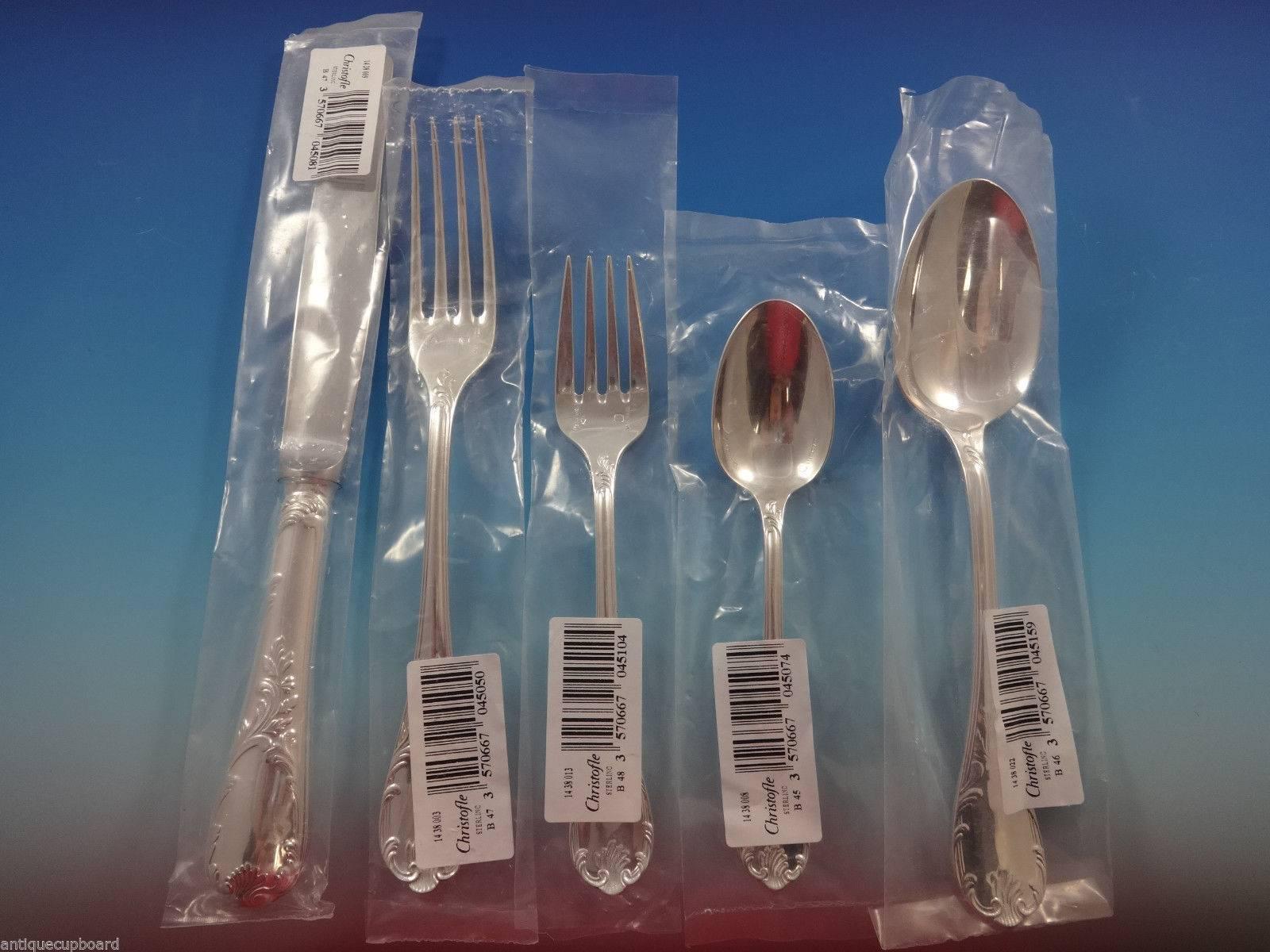 20th Century Marly by Christofle Sterling Silver Flatware Service for 18 Set of 90 Pieces New
