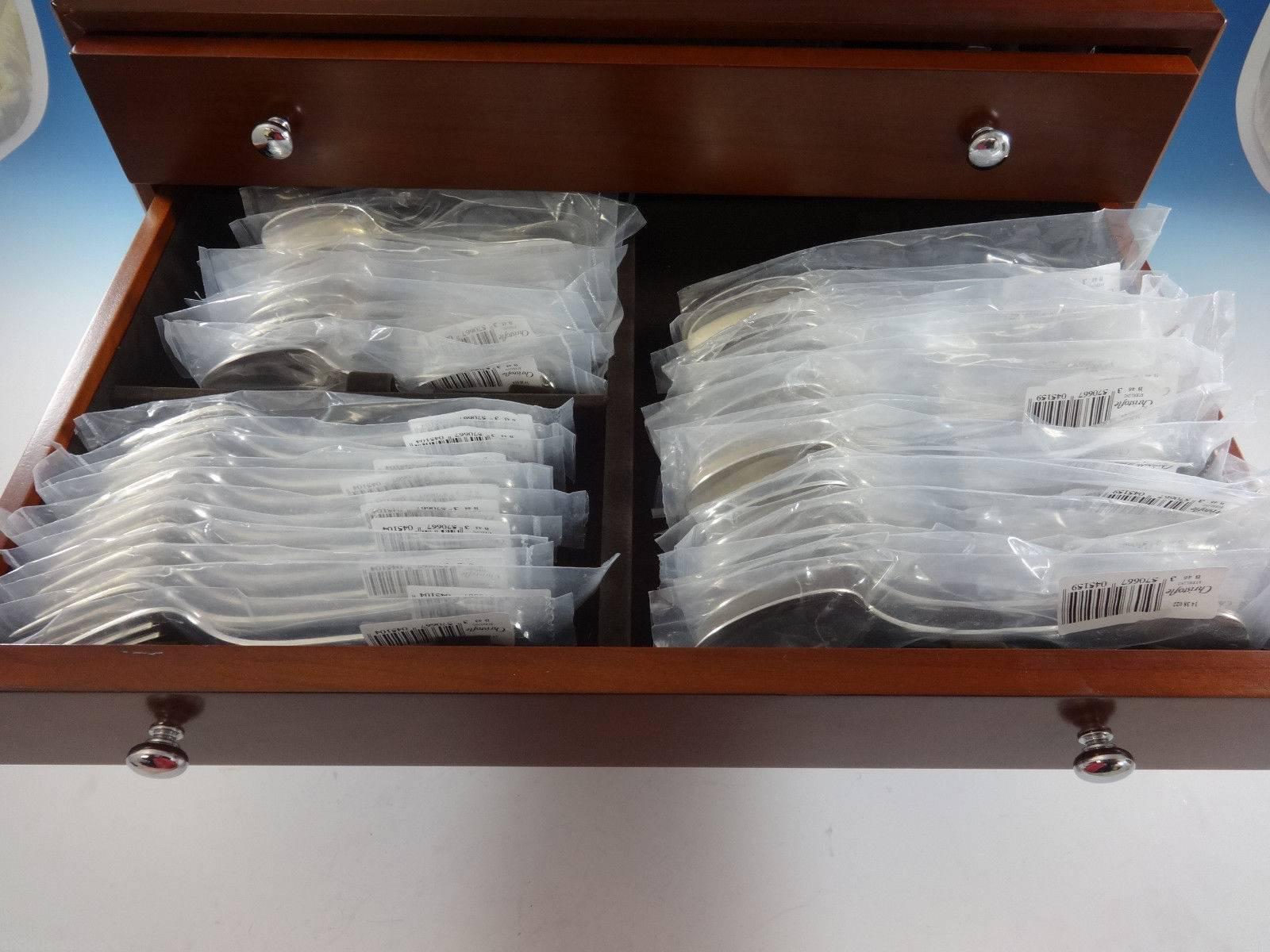 Marly by Christofle Sterling Silver Flatware Service for 18 Set of 90 Pieces New In Excellent Condition In Big Bend, WI