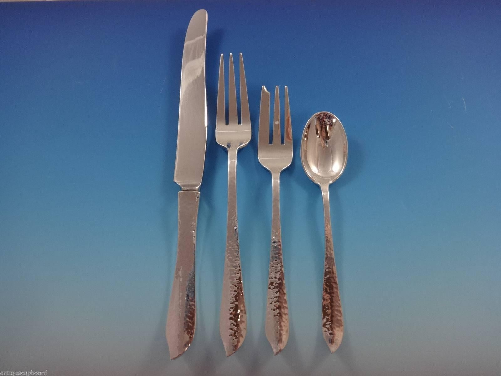 IVY by Old Newbury Crafters Sterling Silver Dinner Flatware Set Eight Service In Excellent Condition In Big Bend, WI