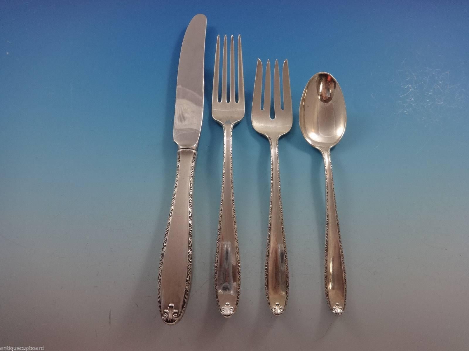 Southern Charm by Alvin Sterling Silver Flatware Set for Eight Service 51 Pieces In Excellent Condition In Big Bend, WI