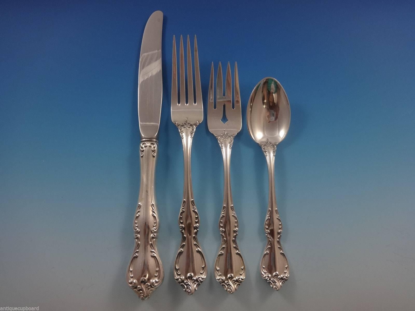 Debussy by Towle Sterling Silver Flatware Set for 12 Service Luncheon 75 Pieces In Excellent Condition For Sale In Big Bend, WI