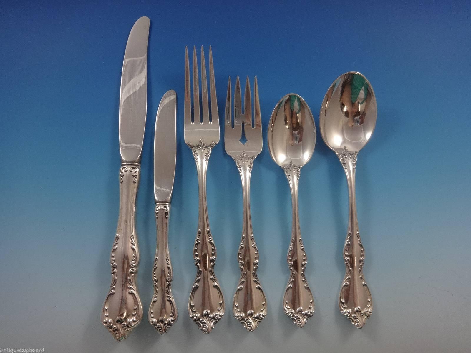 Stunning DEBUSSY BY TOWLE sterling silver Flatware set - 75 Pieces. This set includes: 

12 KNIVES, 9