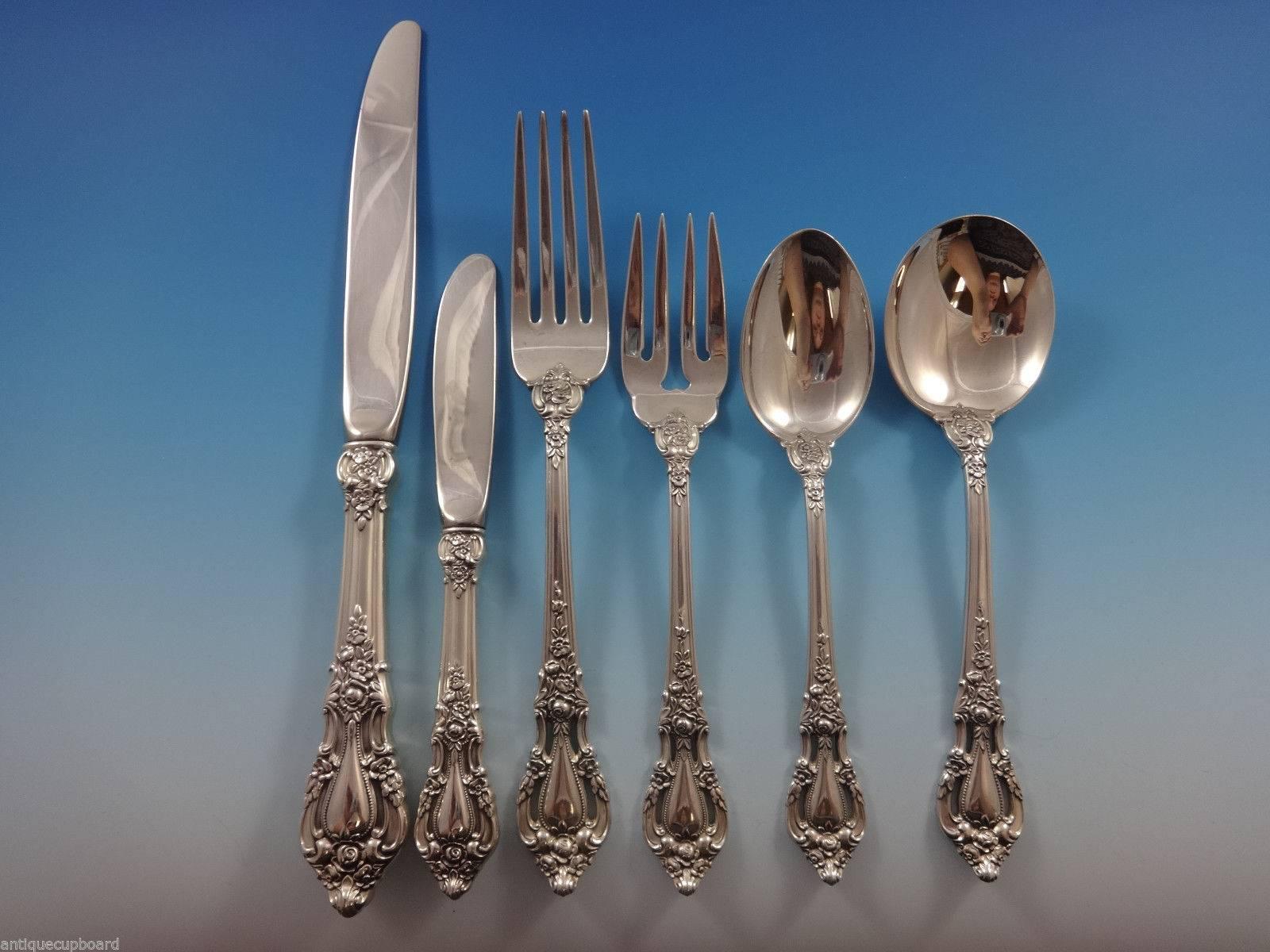 Aptly named, the Lunt Eloquence silverware collection speaks volumes of taste and tradition. First introduced in 1952, the pattern features ornate handle detailing, delicate cutouts, and coordinating flourishes at the neck. The working ends are