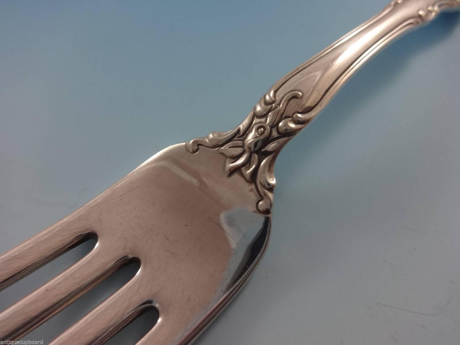 Mid-20th Century Royal Rose by Wallace Sterling Silver Flatware Set for 12 Service 50 Pieces
