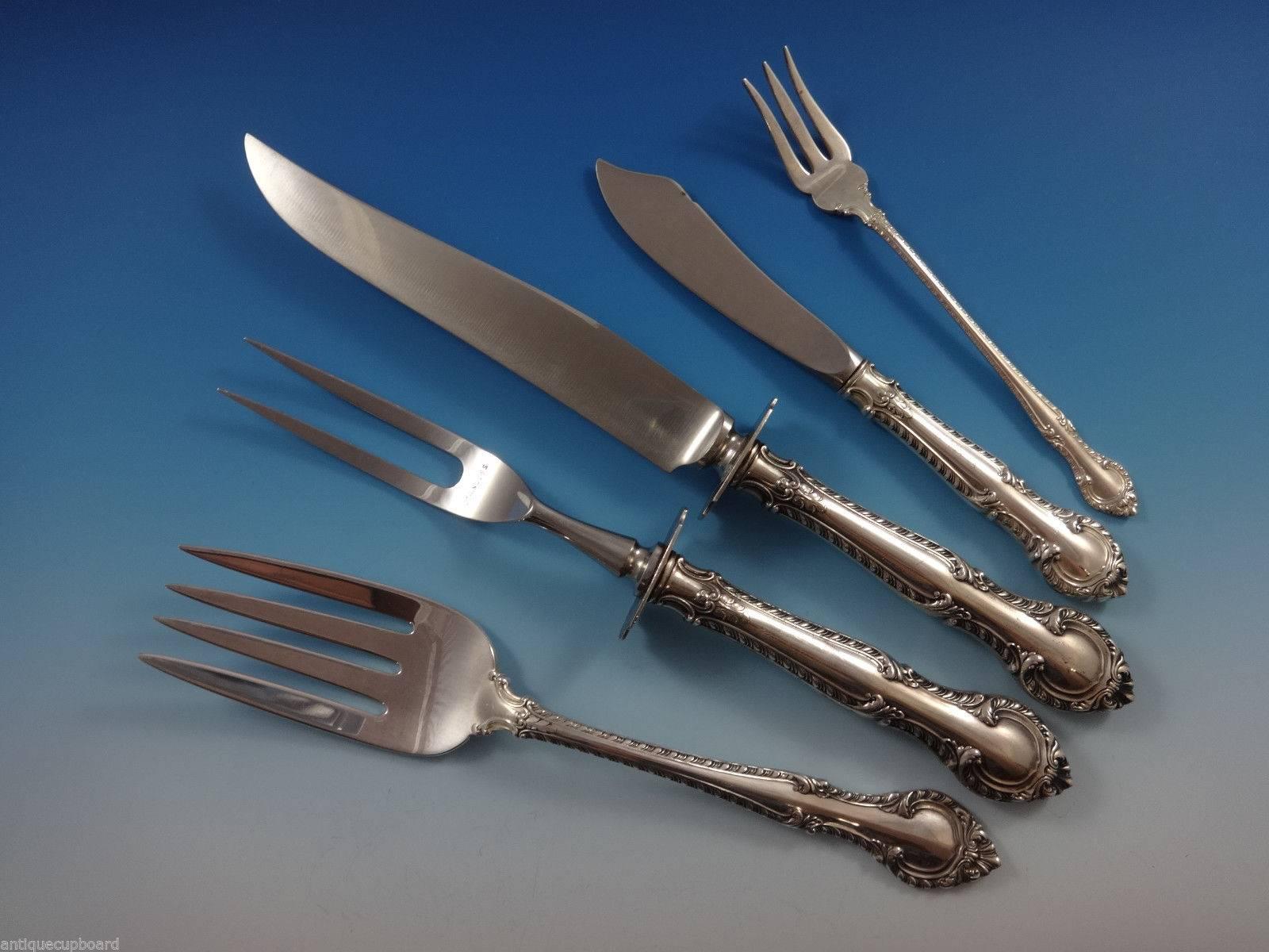 English Gadroon by Gorham Sterling Silver Flatware Set for 8 Service 95 Pieces 5