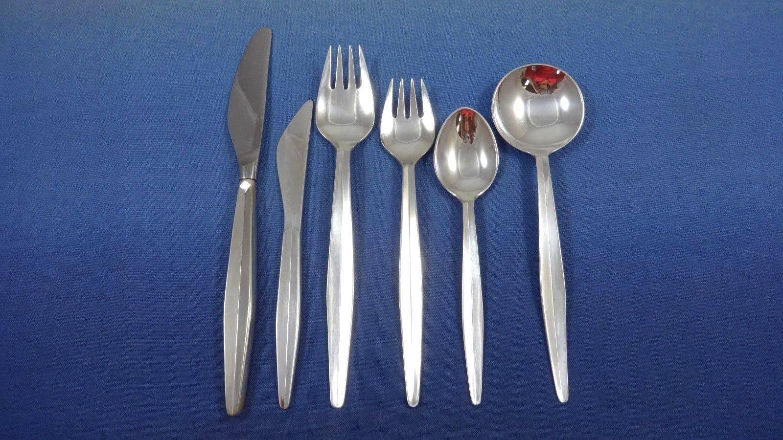 Renowned silversmith Mogensen was a silversmith in Denmark (Copenhagen) from 1949 to 1975. Orla Vagn Mogensen was also a top designer for Georg Jensen and produced some of the finest Danish silver. This pattern has a great Danish-Moderne