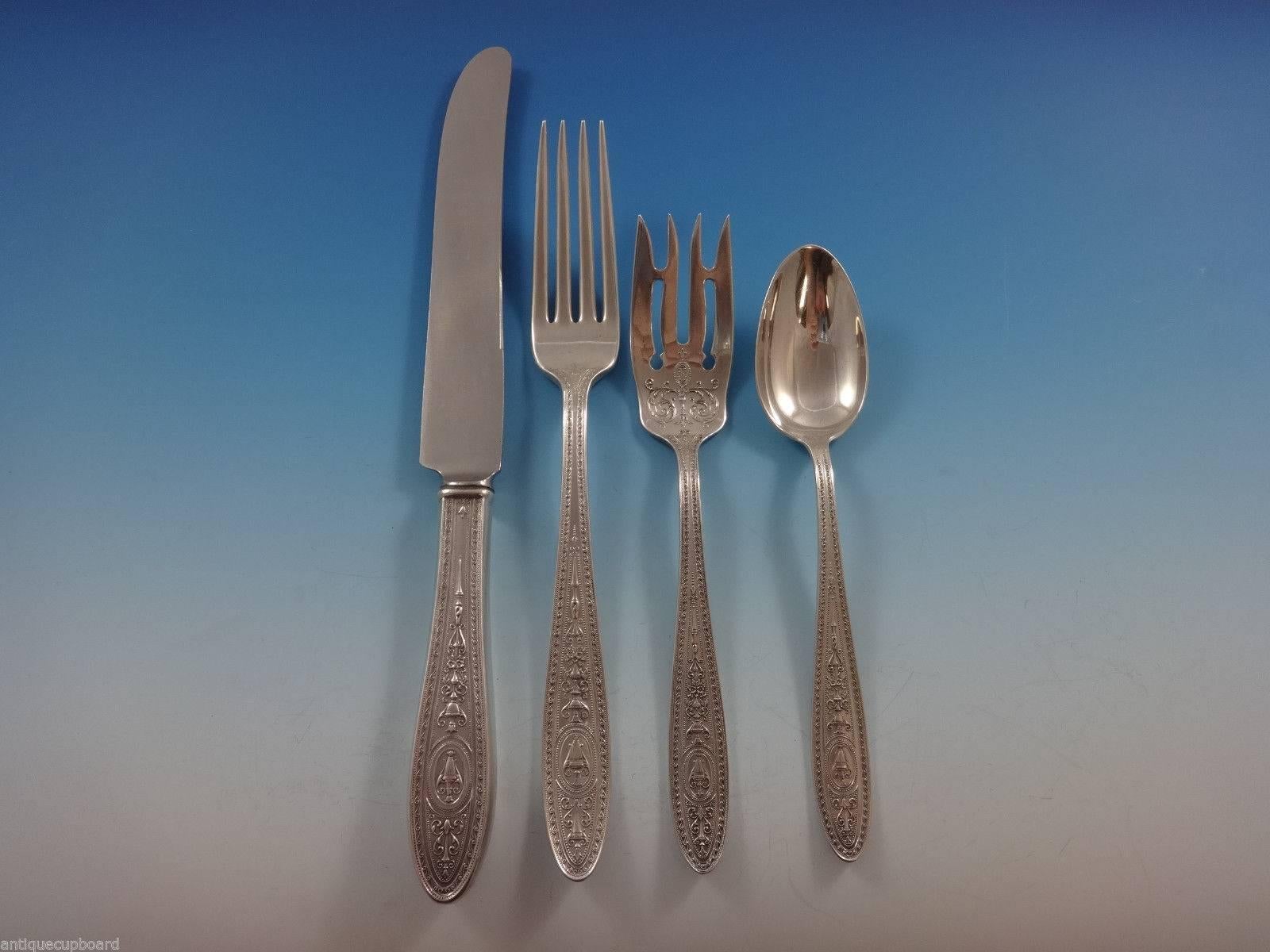 Wedgwood by International Sterling Silver Flatware Service Set 40 Pieces In Excellent Condition For Sale In Big Bend, WI