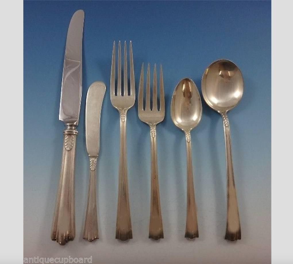 Beautiful American Directoire by Lunt sterling silver flatware set 77 pieces. This set includes:

12 knives, 9 1/8