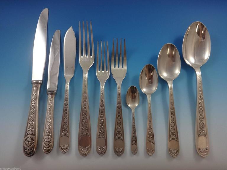 Villeroy by Christofle Silverplate Flatware Dinner Service of 12 Set For Sale at 1stdibs