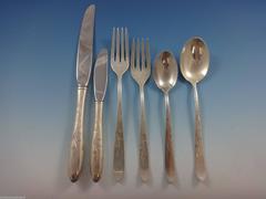 Cynthia Engraved by Kirk Sterling Silver Flatware Service for 12 Set 77 Pieces