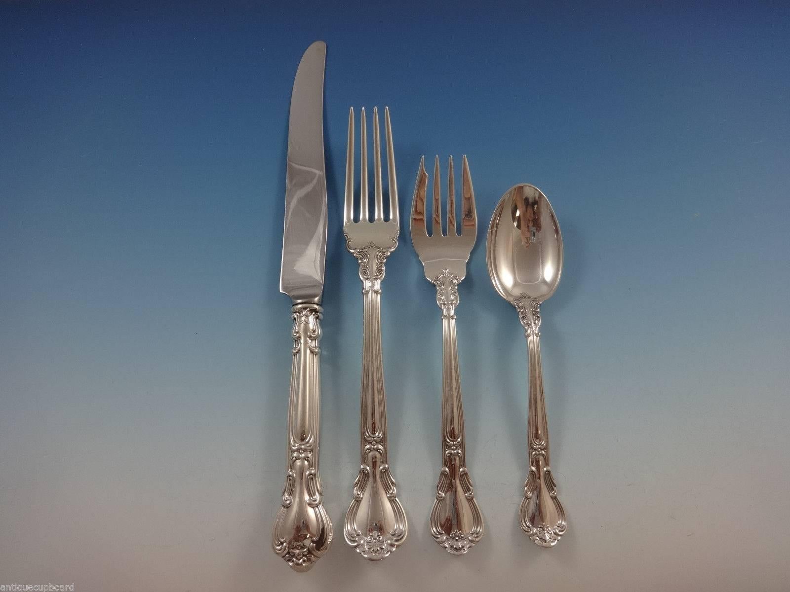 Chantilly by Gorham Sterling Silver Dinner Flatware Set for 8 Service 40 Pieces In Excellent Condition In Big Bend, WI