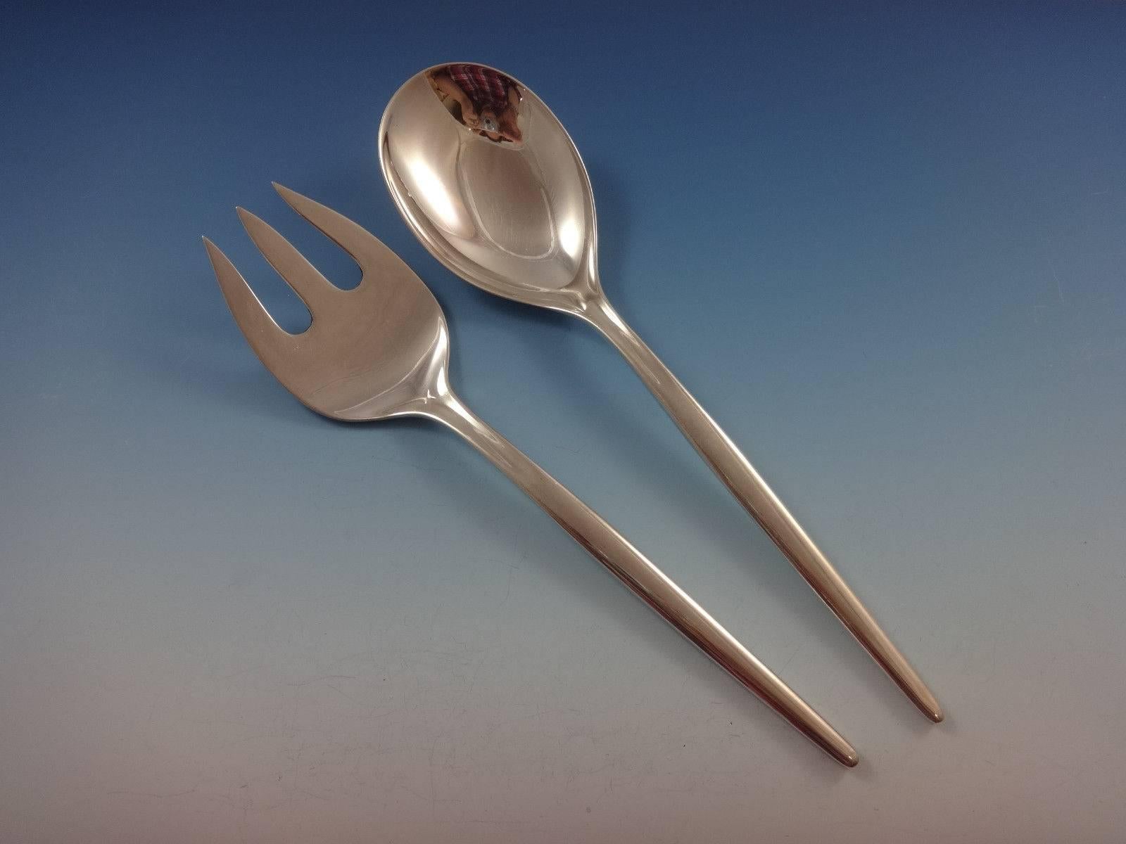 Mid-20th Century Tulip by Michelsen Sterling Silver Flatware Set Service for 12 Modernism 75 Pcs