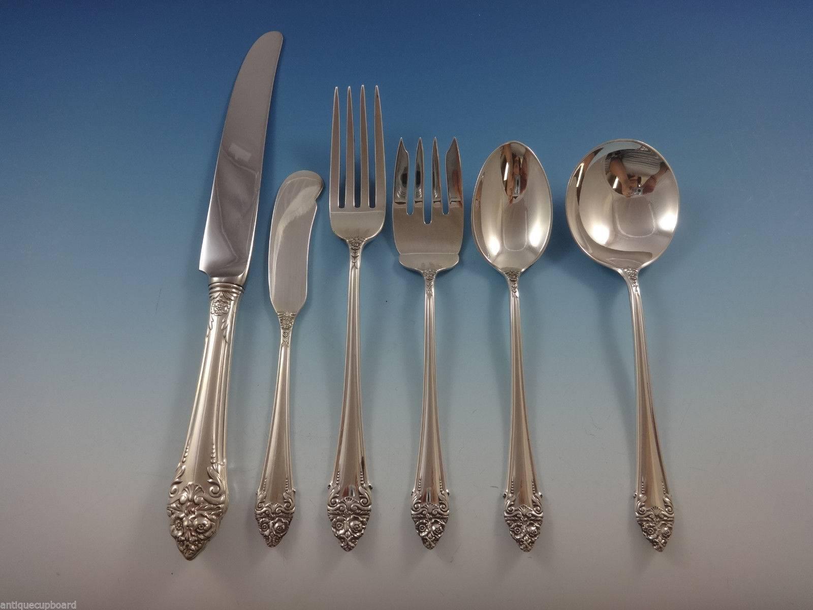 Stunning Fragrance by Reed & Barton Sterling Silver flatware set - 74 pieces. This set includes: 
12 Knives, 9 1/8