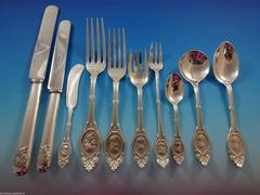 Medallion by Shiebler Sterling Silver Flatware Set Service 181 Pcs in Box