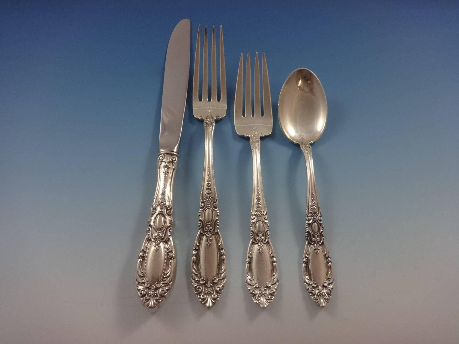 King Richard by Towle Sterling Silver Flatware Set for 12 Service 76 Pieces In Excellent Condition In Big Bend, WI