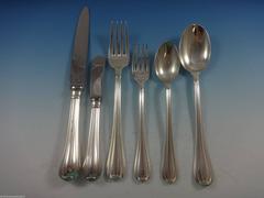Meridiani by Ricci Sterling Silver Flatware Dinner Set Eight Service, Italy