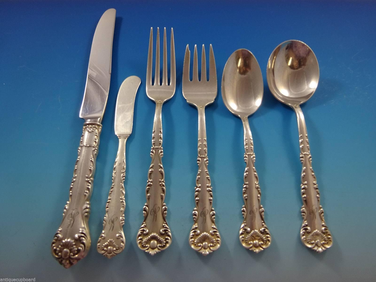 Kings Court by Frank Whiting sterling silver 76 piece set. This set includes:

12 knives, 9 1/8