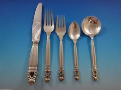 Acorn by Georg Jensen Sterling Silver Flatware Set for Eight Service 42 Pieces