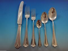 Rathaus von David Andersen Norwegisches Sterlingsilber-Besteckset Service 80 Teile