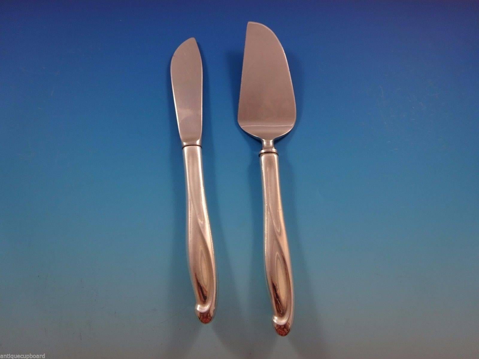 Silver Sculpture By Reed & Barton Sterling Silver Flatware Service 8 Set 53 Pcs In Excellent Condition For Sale In Big Bend, WI
