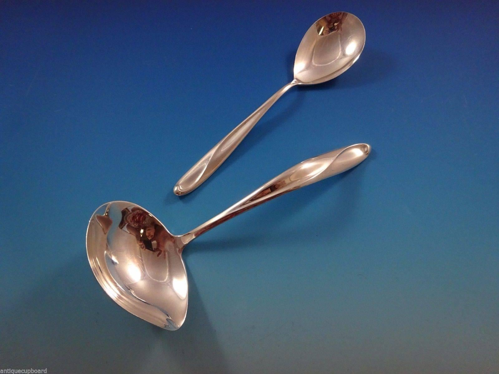 Silver Sculpture By Reed & Barton Sterling Silver Flatware Service 8 Set 53 Pcs For Sale 1