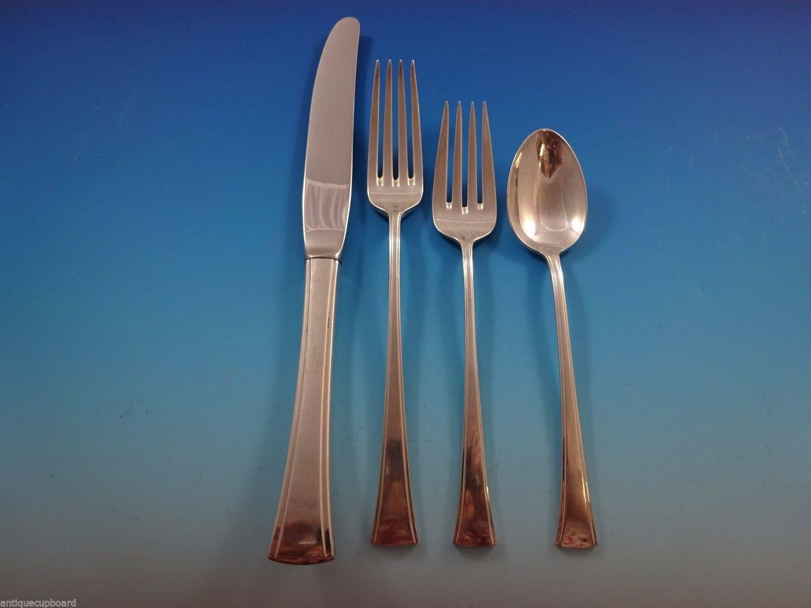 Modern Tranquility by International Sterling Silver Flatware Service for Six Set 41 Pcs For Sale