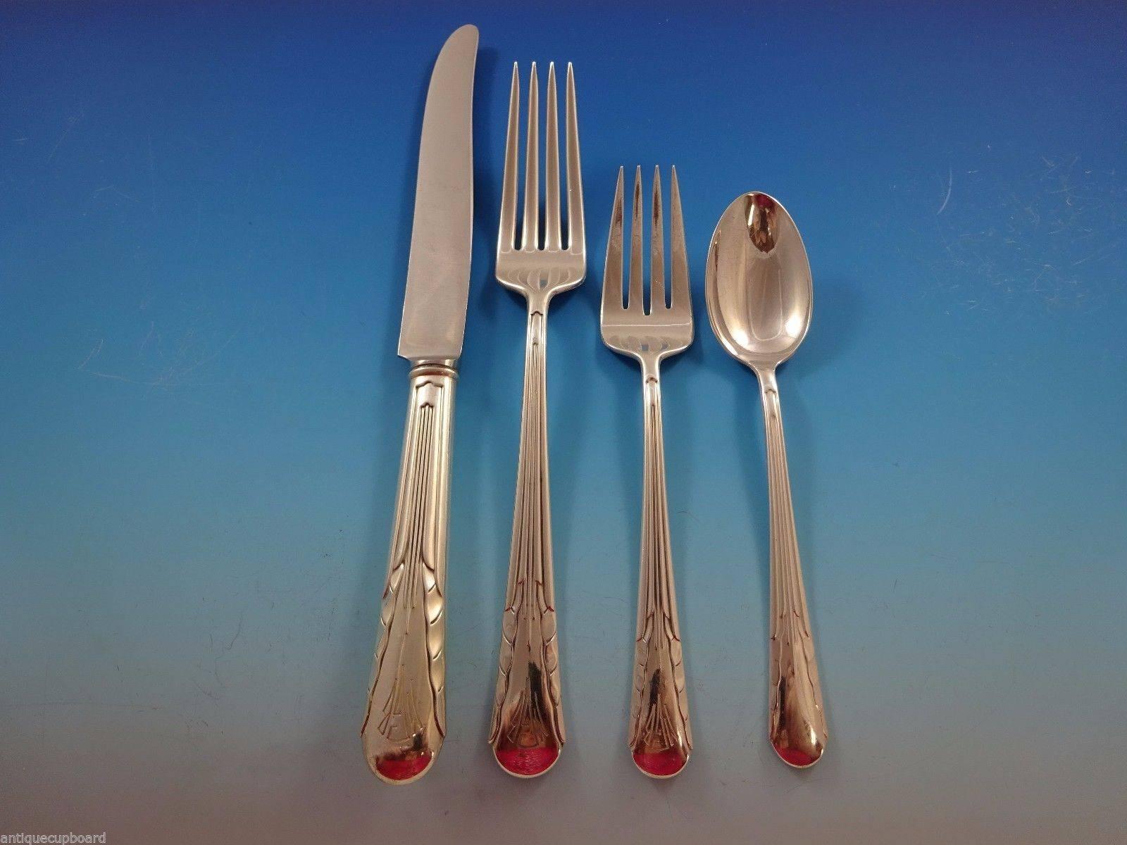 Mid-20th Century Orchid by International Sterling Silver Flatware Dinner Service Set 120 Pieces For Sale