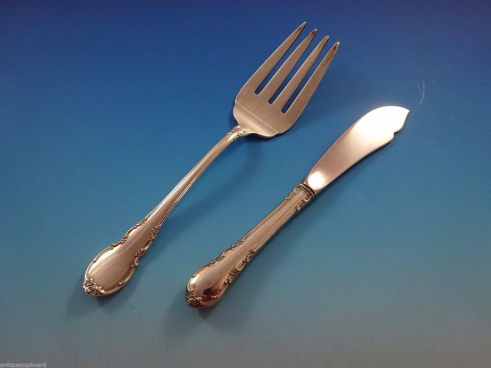 Mid-20th Century Modern Victorian by Lunt Silver Flatware Set for Eight Service 50 Pieces