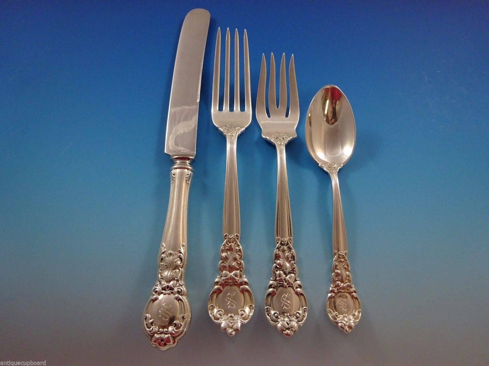 Royal Oak by Gorham Sterling Silver Flatware Set, 12 Service, Dinner, 108 Pieces In Excellent Condition In Big Bend, WI