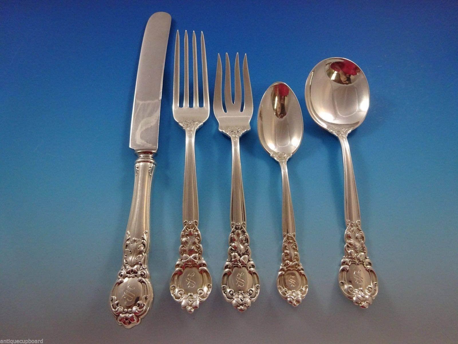 Rococo Royal Oak by Gorham Sterling Silver Flatware Set, 12 Service, Dinner, 108 Pieces