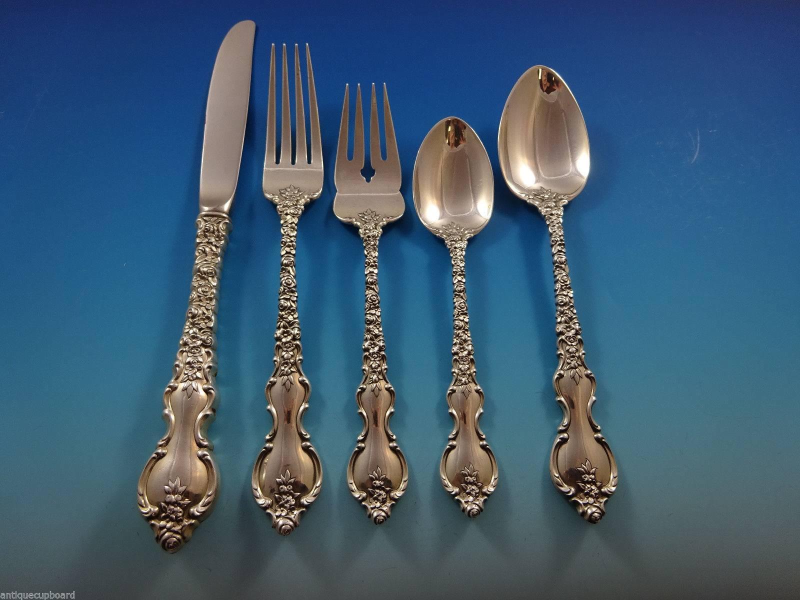 Dubarry Du Barry by International Sterling Silver Flatware Service 12 Set 72 Pcs In Excellent Condition In Big Bend, WI