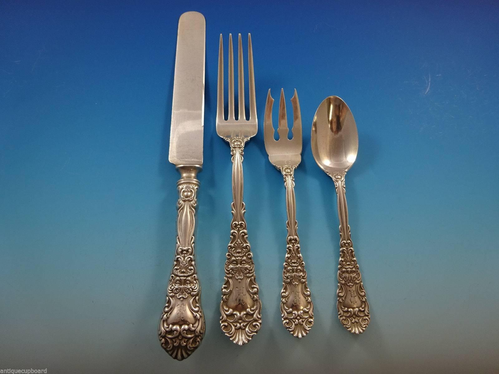 Late 19th Century Renaissance by Dominick & Haff Sterling Silver Flatware Set Service 44 Pieces